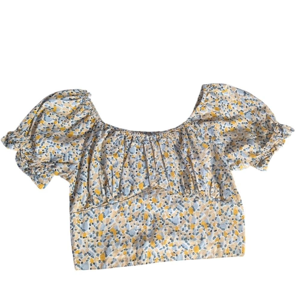 🌼 Sim & Sam Floral Smocked Peasant Top – Size XL – Cottagecore Boho - Picture 4 of 10